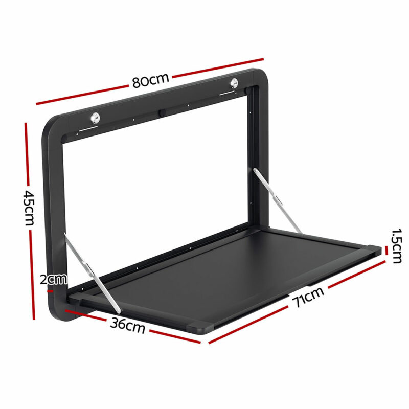 Weisshorn Caravan Table 800 x 450mm Folding Lockable Black - Image 2