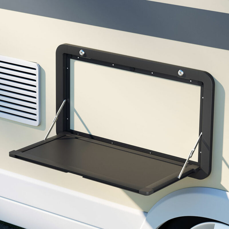 Weisshorn Caravan Table 800 x 450mm Folding Lockable Black - Image 6
