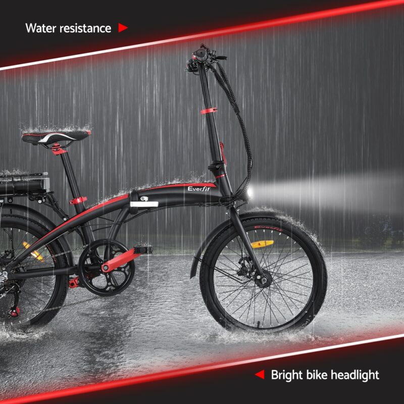 Everfit Folding Electric Bike Urban City Bicycle eBike Rechargeable Battery 250W - Image 7