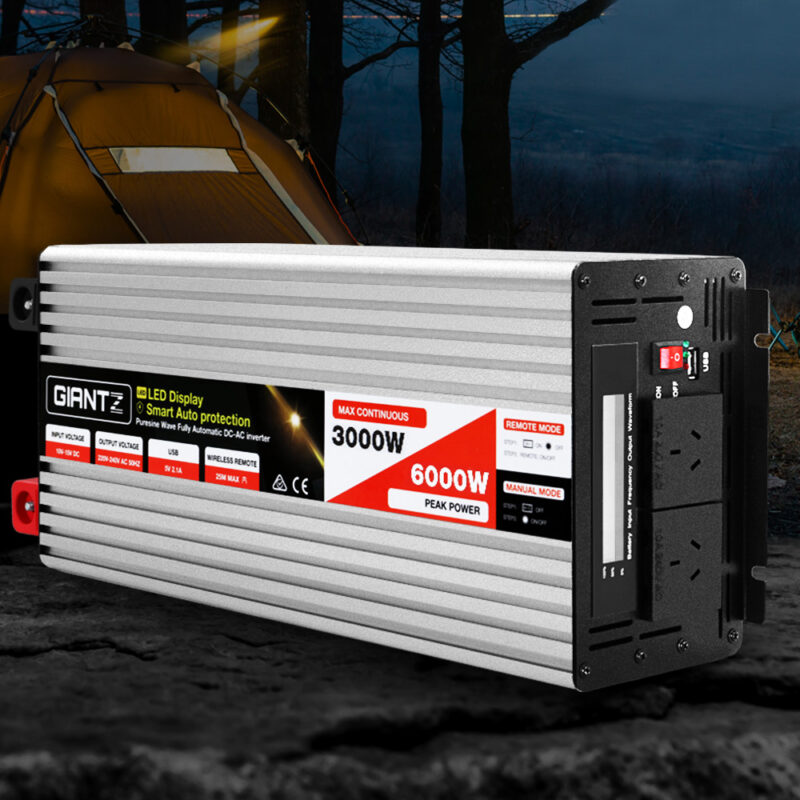 Giantz Power Inverter 3000W or 6000W Pure Sine Wave 12V-240V Camping Boat Caravan - Image 8