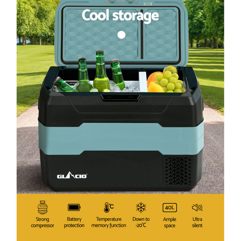 Glacio 40L Portable Fridge Freezer Fridges Cooler Camping 12V/24V/240V Caravan - Image 5