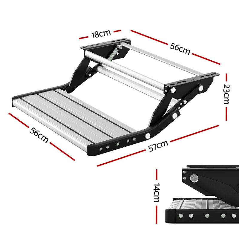 Weisshorn Caravan Step Pull Out Step Single Aluminium 200KG - Image 2