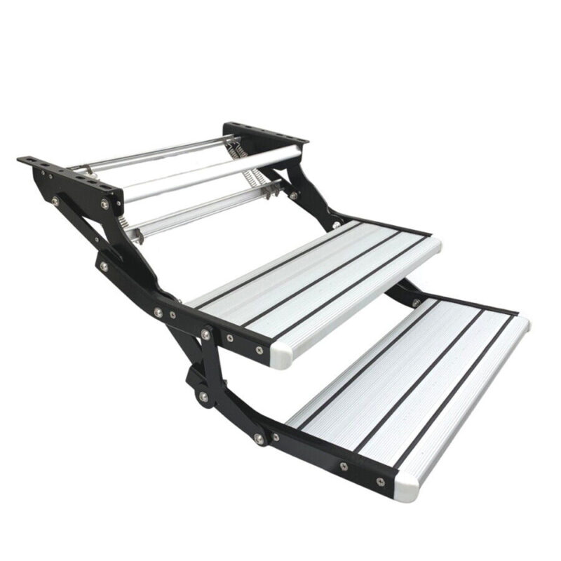 Aluminium Double Caravan Step Pull Out Folding Steps For Road RV Camper Trailer - Image 6