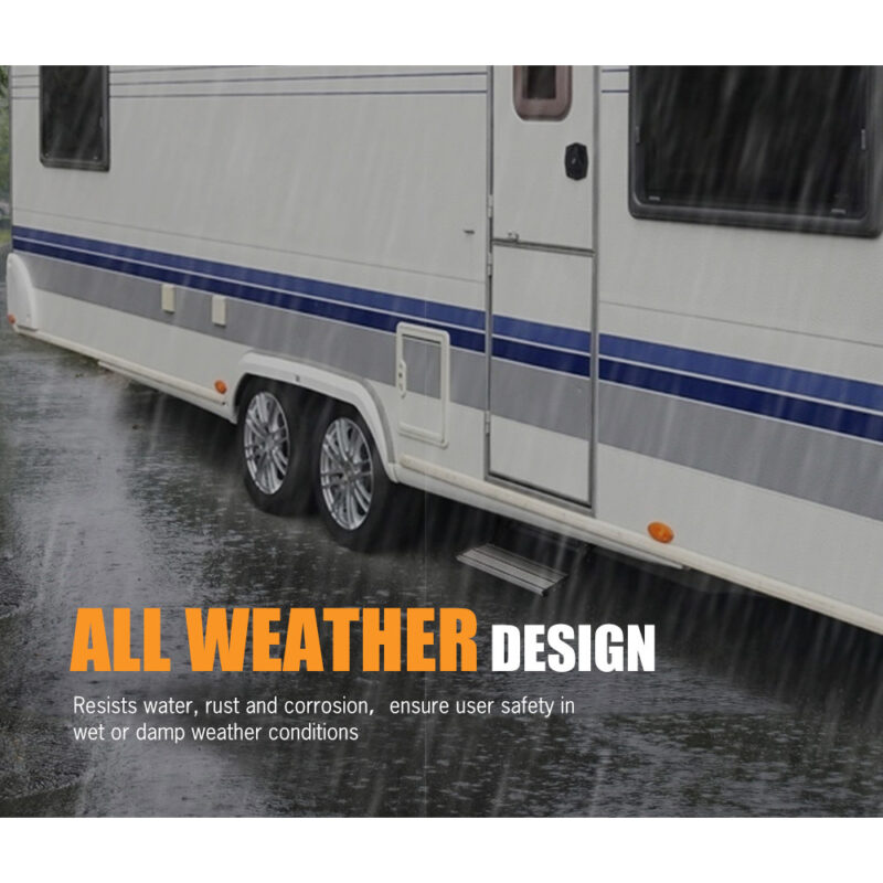 200KG Heavy Duty Caravan Step Folding Pull Out Portable RV Camper Trailer Tools - Image 5