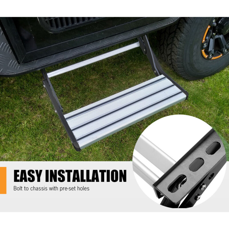 200KG Heavy Duty Caravan Step Folding Pull Out Portable RV Camper Trailer Tools - Image 7
