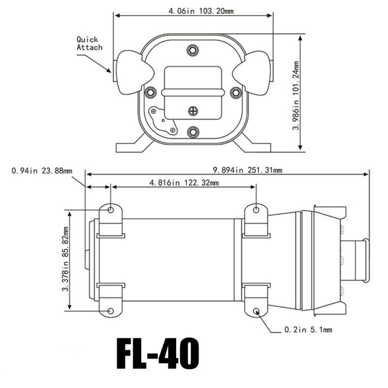 12V Water Pump FL-40 High Pressure 17/10LPM For Caravan Boat Camp Washdown - Image 2