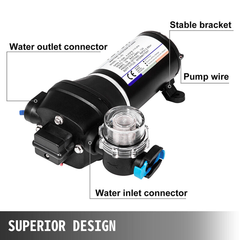 12V Water Pump FL-40 High Pressure 17/10LPM For Caravan Boat Camp Washdown - Image 4