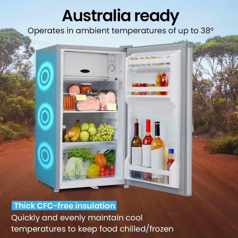 GECKO 95L Portable Upright Fridge and Freezer, 12V/24V for Camping, Caravans, Silver - Image 8