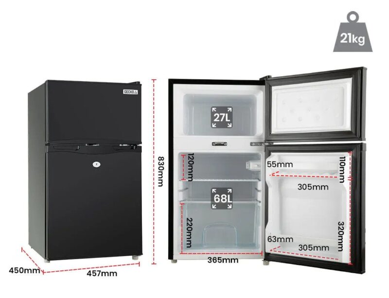 GECKO 95L Portable Upright Fridge Refrigerator 12V/24V/240V Caravan Motorhome - Image 15