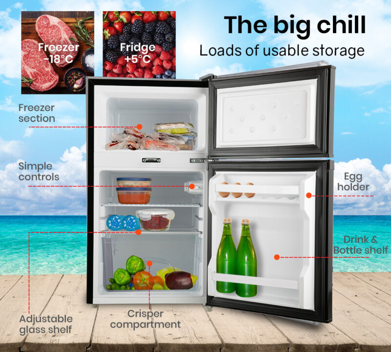GECKO 95L Portable Upright Fridge Refrigerator 12V/24V/240V Caravan Motorhome - Image 6