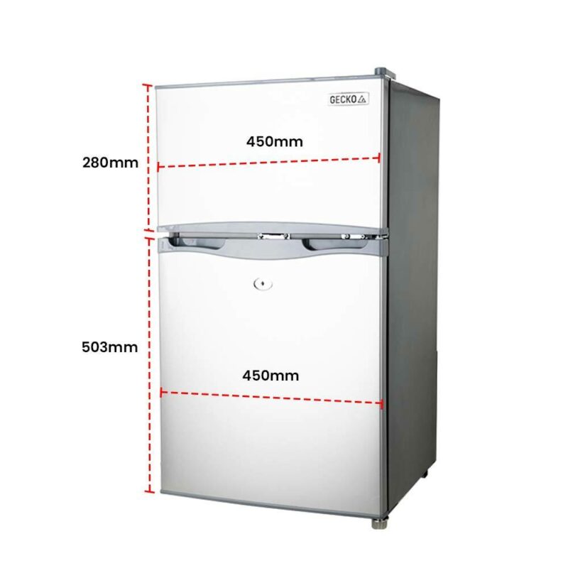 GECKO 95L Portable Fridge Freezer Camping Motorhome Caravan Upright Fridges 12V/24V/240V, Silver - Image 3
