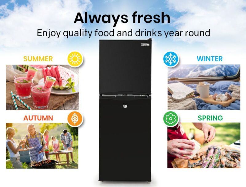 GECKO 125L Portable Fridge Freezer Camping Motorhome Caravan Upright Fridges 12V/24V/240V, Black - Image 7