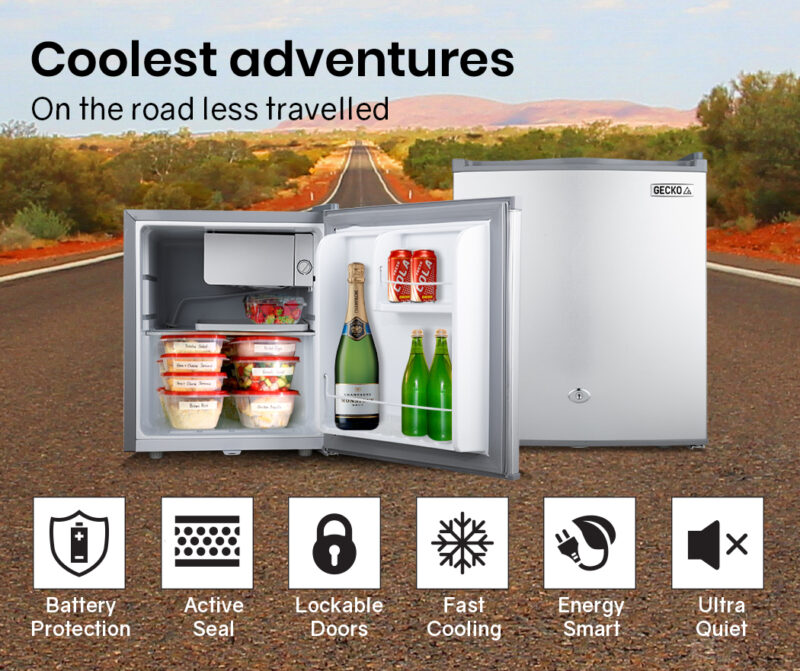GECKO 57L Portable Bar Fridge Refrigerator 12V/24V/240V Camping Camper Caravan - Image 2
