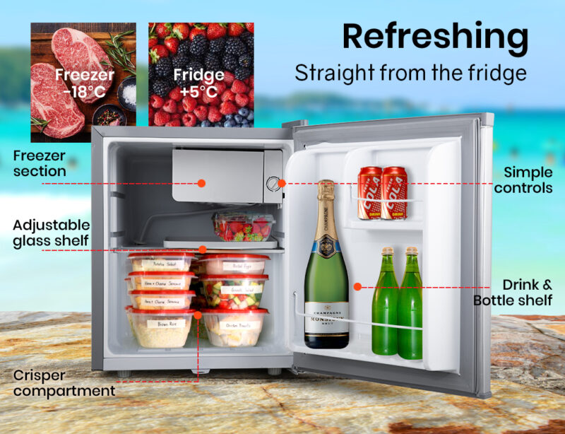 GECKO 57L Portable Bar Fridge Refrigerator 12V/24V/240V Camping Camper Caravan - Image 4