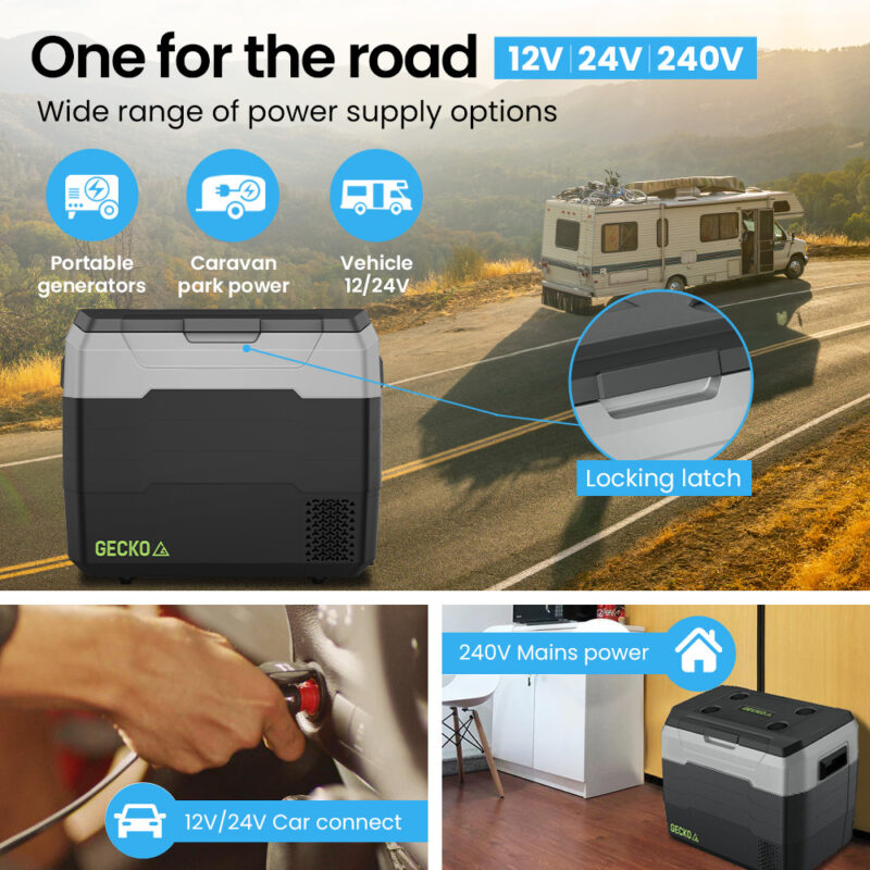 Gecko 50L Portable Fridge Freezer 12V/24V/240V for Camping, Car, Caravan, Boats - Image 3