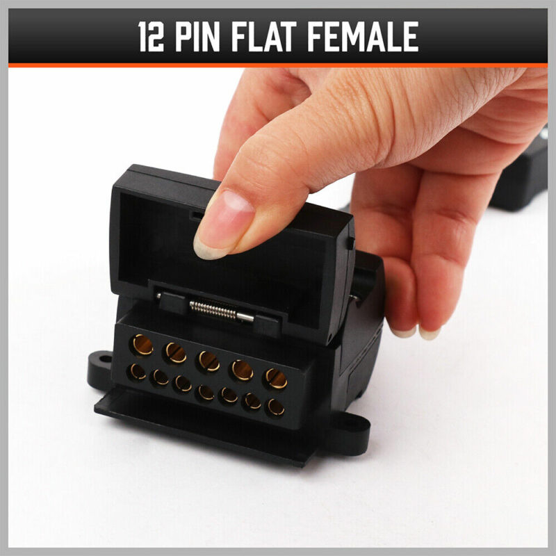 7 Pin Flat Plug to 12 Pin Flat Female Socket Adaptor Trailer Caravan Connector - Image 5