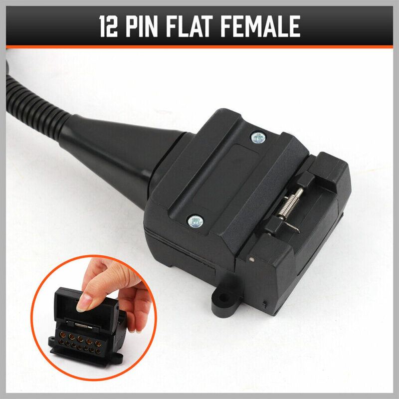 7 Pin Flat Plug to 12 Pin Flat Female Socket Adaptor Trailer Caravan Connector - Image 6