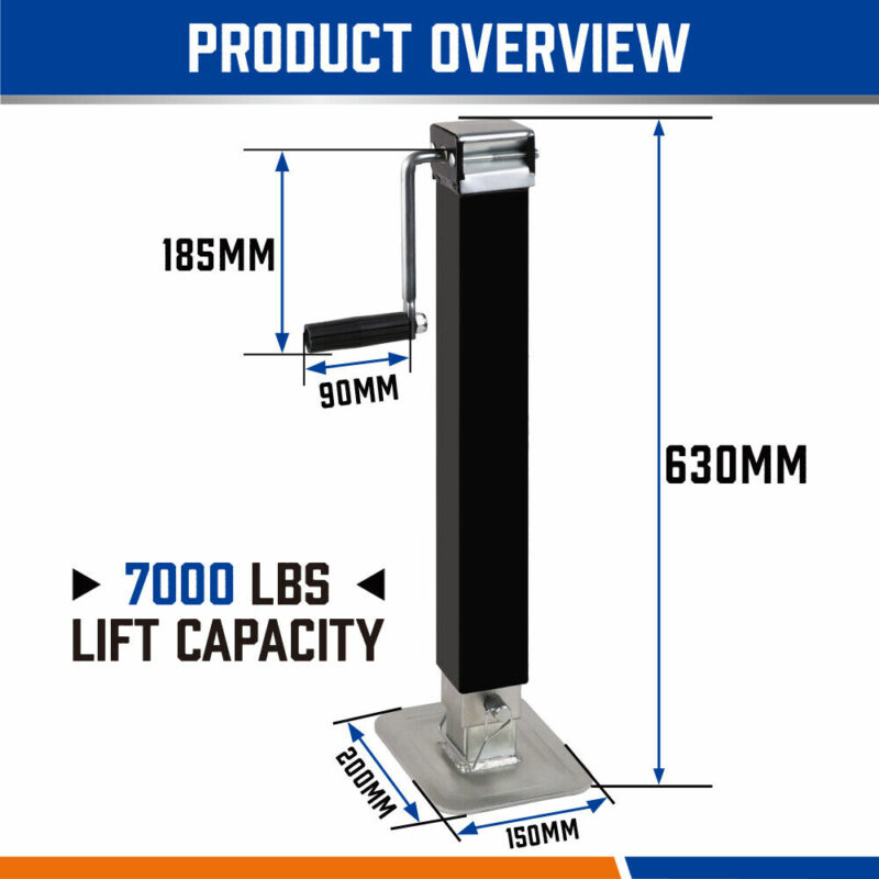 4x Trailer Caravan Canopy Jack Leg Stand Heavy Duty 3175KG 7000lbs Side Handle - Image 3