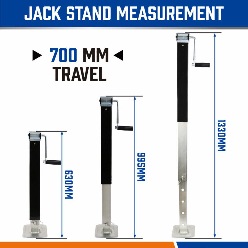 4x Trailer Caravan Canopy Jack Leg Stand Heavy Duty 3175KG 7000lbs Side Handle - Image 4