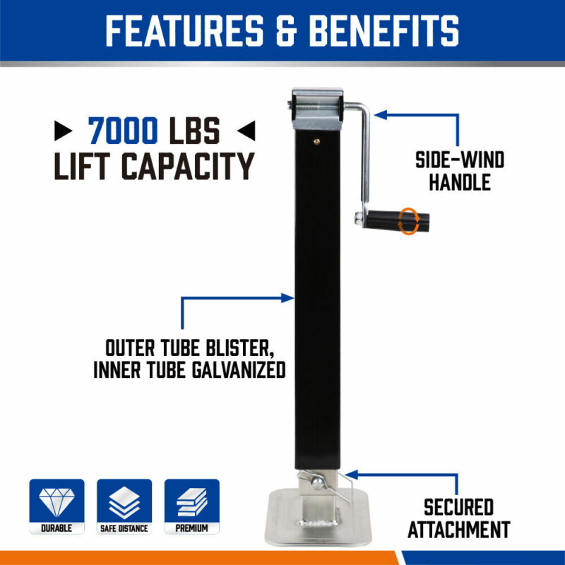 4x Trailer Caravan Canopy Jack Leg Stand Heavy Duty 3175KG 7000lbs Side Handle - Image 5