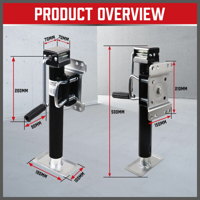 Trailer Caravan Canopy Jack Leg Stand Heavy Duty 2267KG/5000lbs Side Handle - Image 3