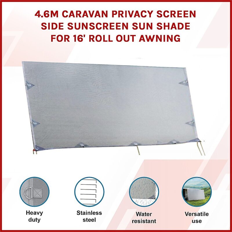 4.6m Caravan Privacy Screen Side Sunscreen Sun Shade for 16' Roll Out Awning - Image 3