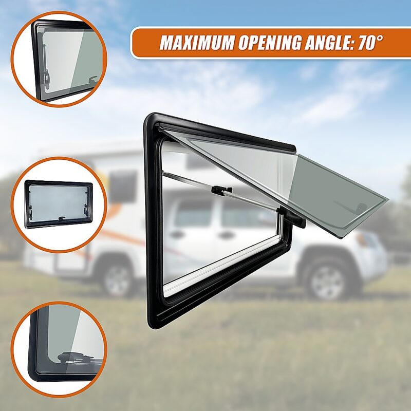 RV Caravan Camper Van Hinged Push Out Window Motorhome Exit Window 900mm x 500mm - Image 8
