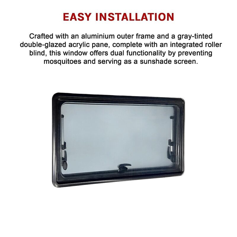 RV Caravan Camper Van Hinged Push Out Window Motorhome Exit Window 900mm x 500mm - Image 11